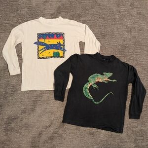 Vintage Biobottoms Fresh Air Wear Lot Of Two Long Sleeve Graphic Tees - 10/12